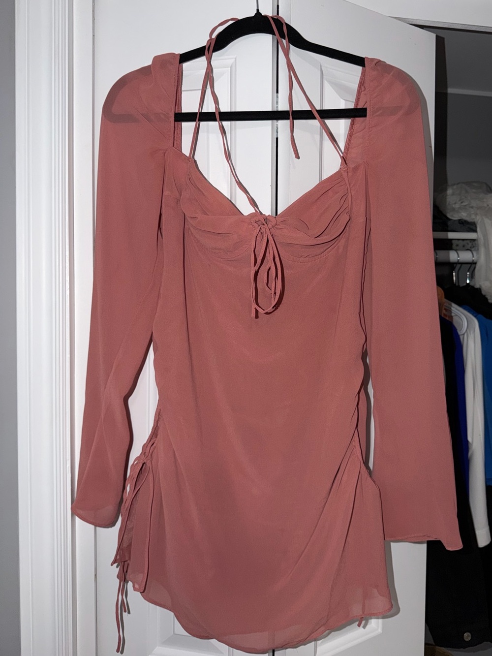 House of CB Dusty Rose Long Sleeve Midi Dress